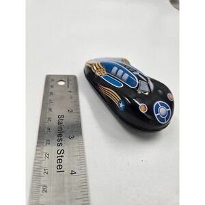 2010 SCHYLLING 1950S STYLE STREAMLINE FUTURISTIC TIN METAL FRICTION TOY RACE CAR